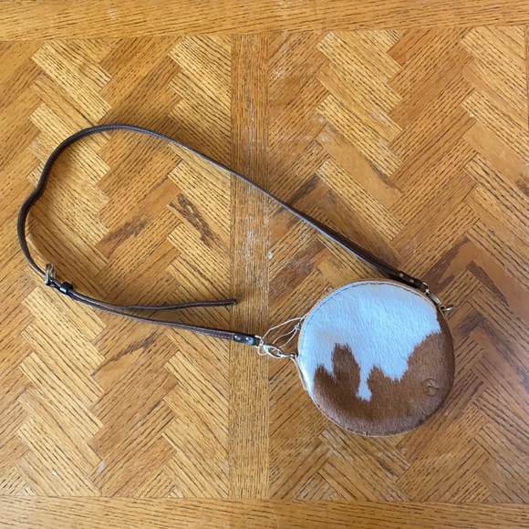 Brand New Real Cow Hyde Round Purse - Picture 2 of 9